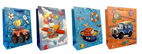 Torebka ozdobna prezentowa 26x32x10,5cm 9053B mix cena za 1szt