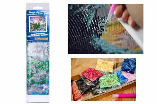 PROMO Haft diamentowy Diamentowa mozaika Dinozaury 40x30cm 1006166