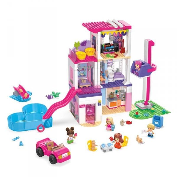 PROMO MEGA BLOKS Barbie Domek Marzeń DreamHouse Zestaw klocków HHM01 p4 MATTEL