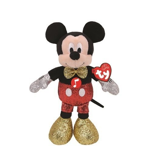 PROMO Maskotka Beanie Babies MICKEY 35 cm - super sparkle z dźwiękiem 90196