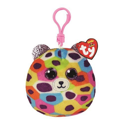 Maskotka brelok TY Squish-a-Boos GISELLE - tęczowy leopart 8,5cm 39564