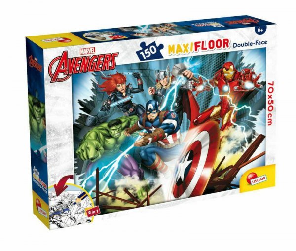 PROMO Puzzle podłogowe dwustronne Maxi Floor 150el Marvel Avengers 100392 LISCIANI