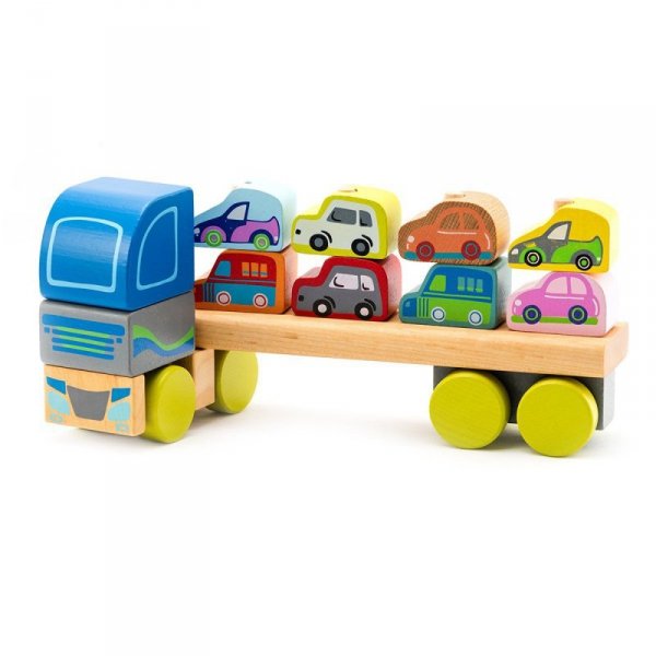 Drewniana ciężarówka z samochodami LM-12 13418 Cubika