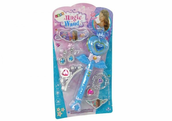 Interaktywna magiczna różdżka niebieska + akcesoria Wróżka 12736 Lean Toys