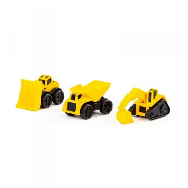 Polesie 47998 Wywrotka mini + Koparka-mini gąsienicowa + Ładowarka mini w woreczku