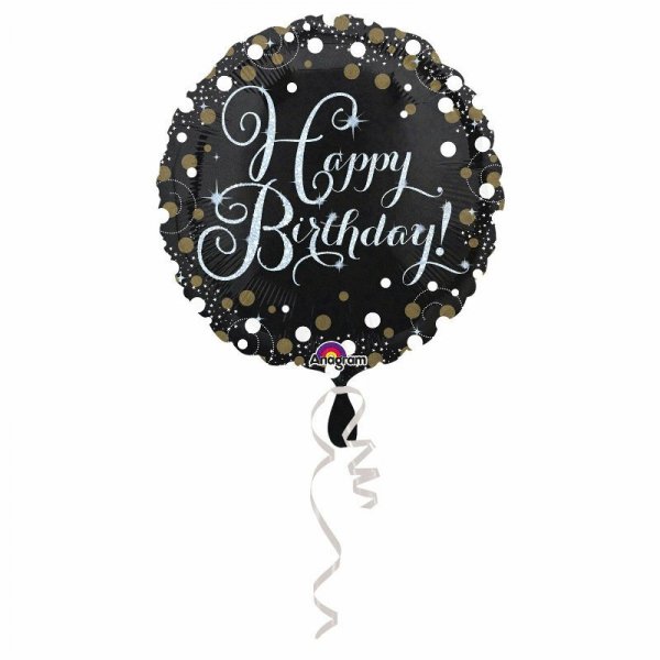 Balon foliowy Standard Sparkling Birthday 43cm okragly S55 zapakowany 3406275