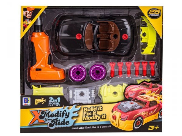 Sportowy Samochód do rozkręcania i skręcania 2w1 TUNING + Wkrętarka
