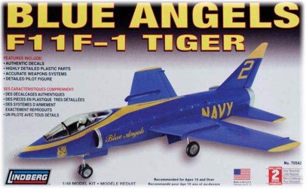 Model Plastikowy Do Sklejania Lindberg (USA) Samolot F-11 Tiger Blue Angels - Lindberg