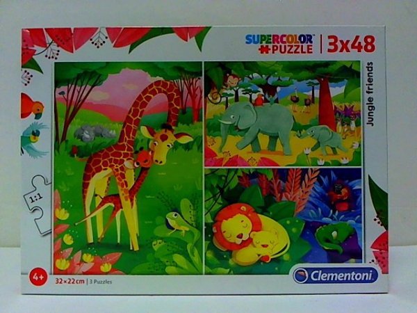 CLEMENTONI CLE puzzle 3x48 SuperKolor JungleFriends 25233