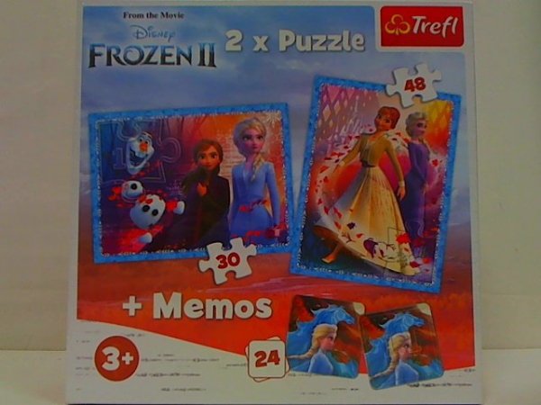 TREFL PUZZLE 2w1+memos Tajemnicza kraina/ Frozen2 90814