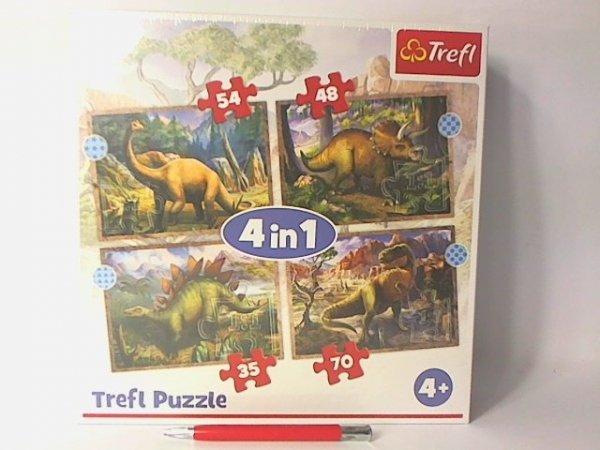 TREFL PUZZLE 4w1 Ciekawe dinozaury 34383