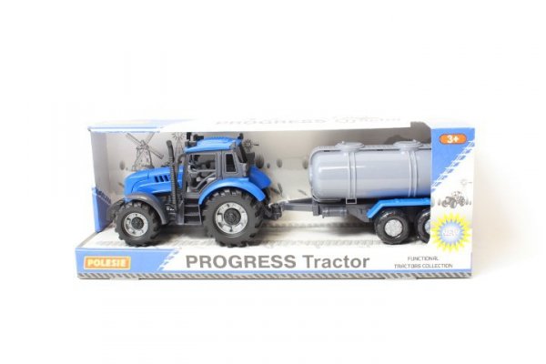 POLESIE Traktor Progress inerc+przyczepa cyst.nieb 91550
