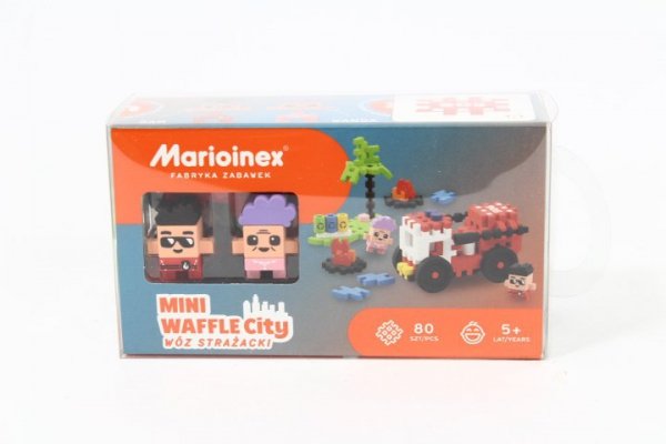 MARIOINEX Klocki wafle mini Wóz straż.80el 03193