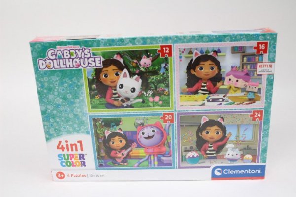 CLEMENTONI - PUZZLE CLE puzzle 4w1 SuperKolor Domek Gabby 21524