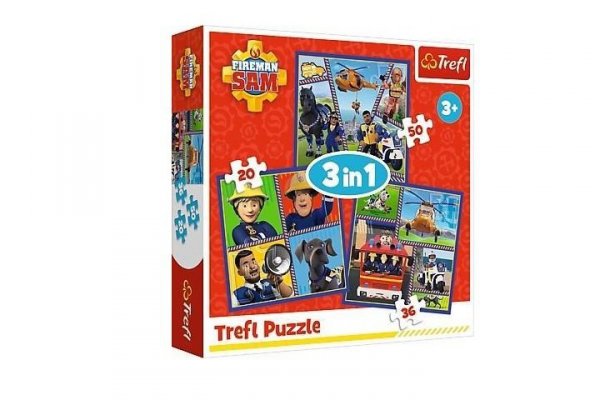 TREFL PUZZLE 3w1 Dzień Strażaka Sama 34868