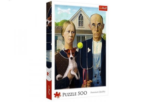 TREFL PUZZLE 500 American Gothic: Psia Edycja 37526