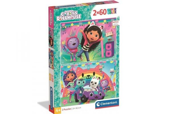 CLEMENTONI - PUZZLE CLE puzzle 2x60 SuperKolor Gabbys Dollhouse 24819