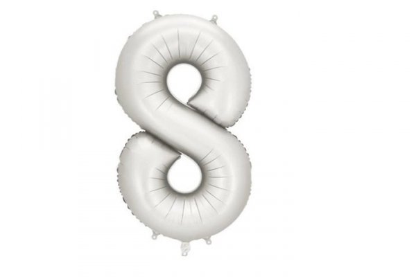 PARTYDECO Balon fol.Cyfra 8 86cm srebrny mat 82779