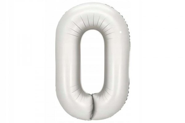 PARTYDECO Balon fol.Cyfra 0 86cm srebrny mat 82793