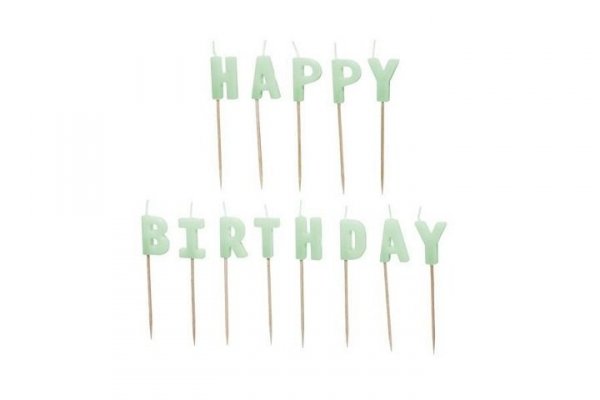 PARTYDECO Świeczki urodz.HappyBirthday 25cm j.ziel. A13 6752