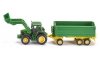 SIKU TRAKTOR JOHN DEERE Z PRZYCZEPĄ I ŁADOWARKĄ SKALA 1:87 1843 3+