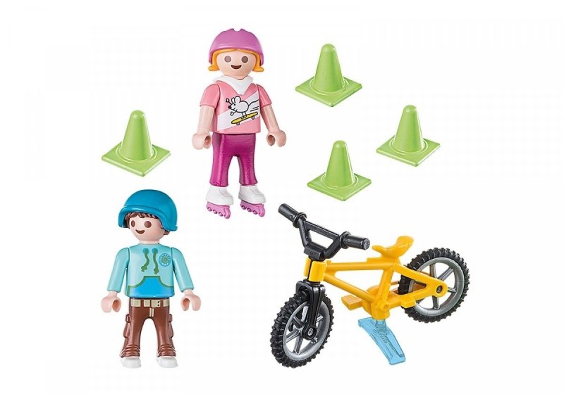 PLAYMOBIL FIGURKA DZIECI NA ROLKACH I ROWERZE 70061 4+