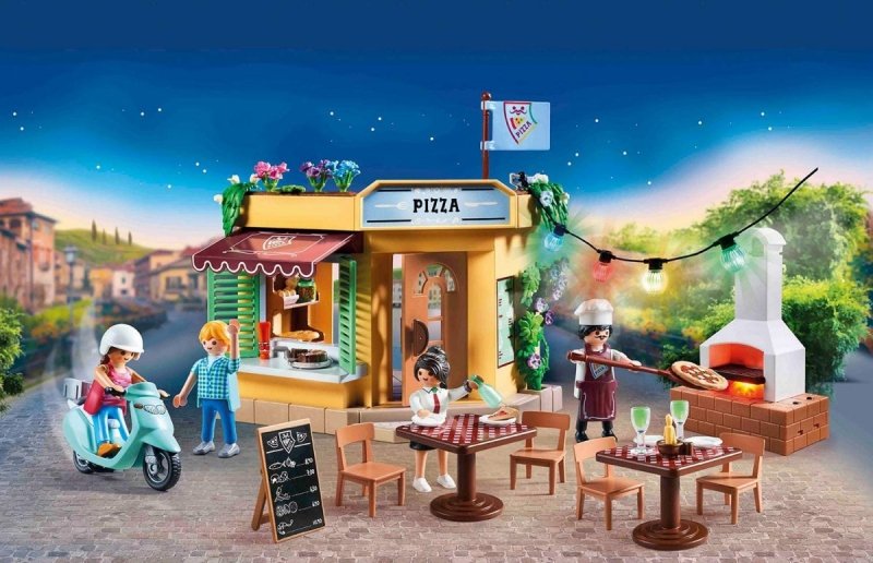 PLAYMOBIL CITY LIFE PIZZERIA Z OGRÓDKIEM 70336 4+