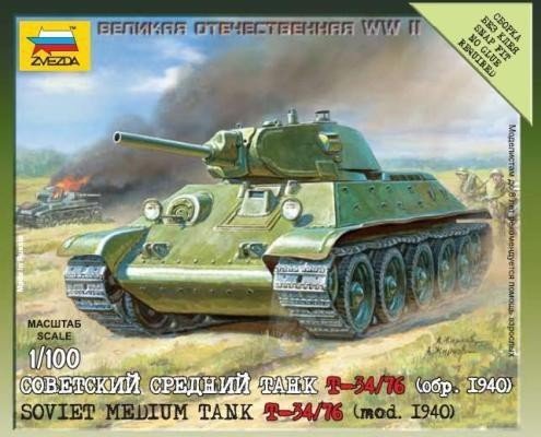 ZVEZDA SOVIET MEDIUM TANK T-34/76 MOD. 1940 6101 SKALA 1:100