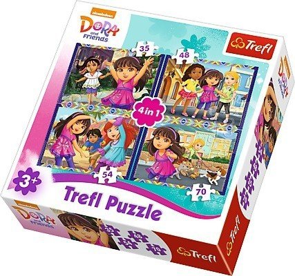 Trefl 4w1 Dora I Przyjaciele Puzzle 4 0 49 El Puzzle Malako Pl Internetowy Sklep Z Zabawkami Dla Dzieci Wroclaw