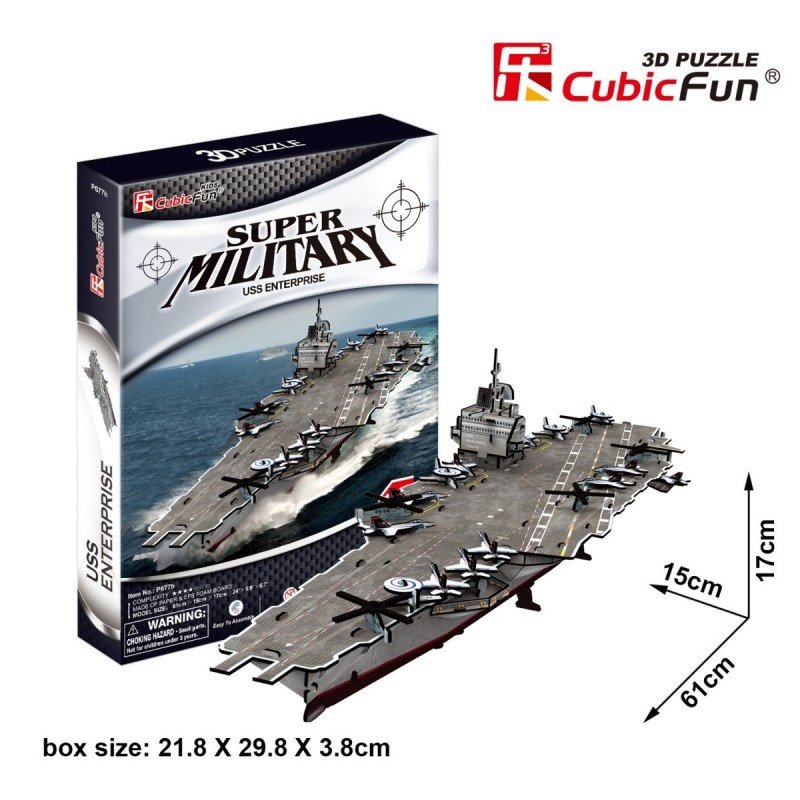 CUBICFUN PUZZLE 3D LOTNISKOWIEC USS ENTERPRISE 121 EL. 8+