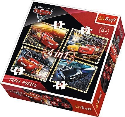 TREFL 4W1 CARS 3 AUTA 3 PUZZLE 4+