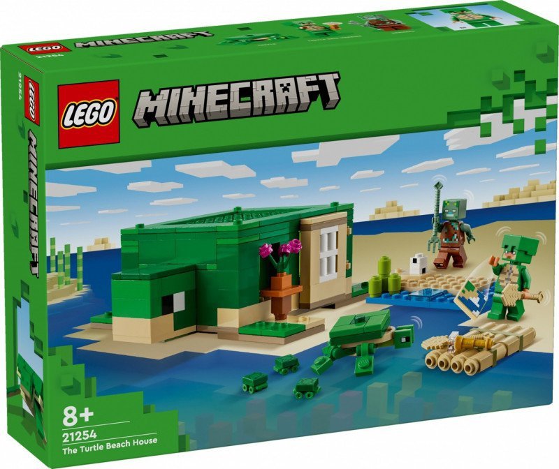 LEGO MINECRAFT DOMEK NA PLAŻY ŻÓŁWI 21254 8+
