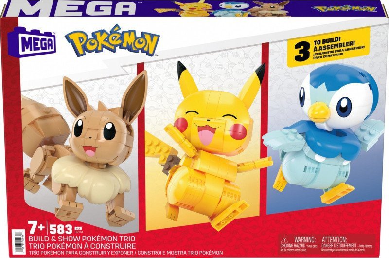 MEGA BLOKS KLOCKI POKEMON TRIO POKEMONÓW 7+