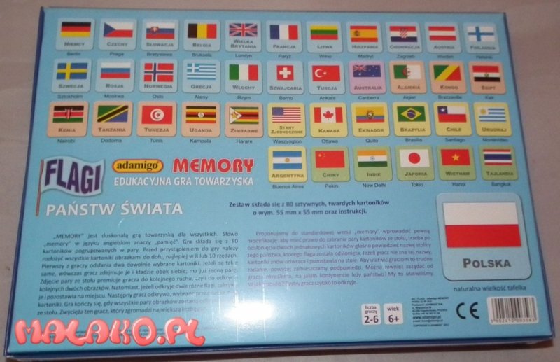ADAMIGO GRA MEMORY PAMIĘĆ FLAGI 5+