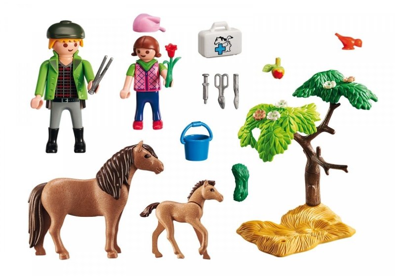 PLAYMOBIL ZESTAW FIGUREK KUCYK MAMA ZE ŹREBACZKIEM 6949 4+