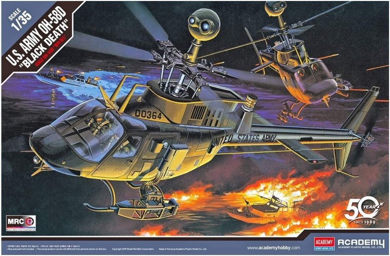 ACADEMY U.S.ARMY OH-58D BLACK DEATH 12131 SKALA 1:35