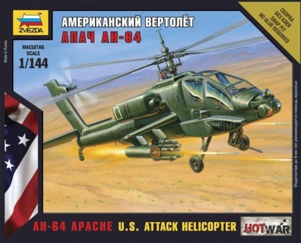 ZVEZDA AH-64 APACHE U.S. ATTACK 7408 SKALA 1:144
