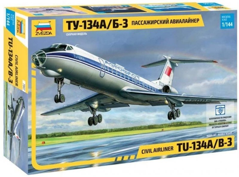 ZVEZDA TU-134 A/B-3 CIVIL AIRLINER 7007 SKALA 1:144