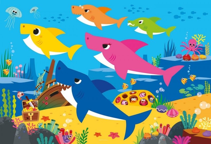 CLEMENTONI 104 EL. MAXI SUPERKOLOR BABY SHARK PUZZLE 4+