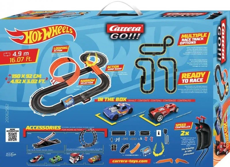 CARRERA TOR WYŚCIGOWY GO!!! HOT WHEELS 4,9M 6+