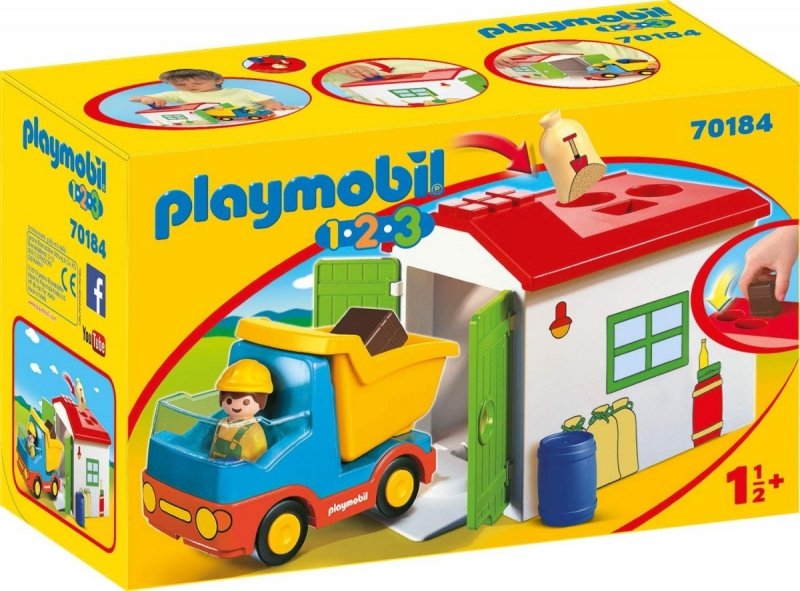 PLAYMOBIL 123 CIĘŻARÓWKA Z GARAŻEM SORTER 70184 18M+