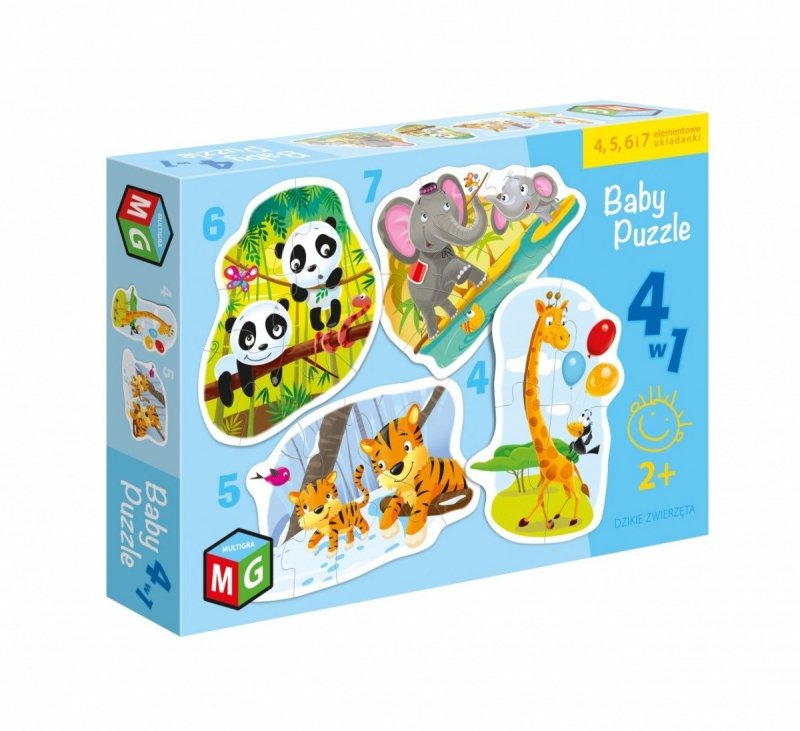 ALEXANDER PUZZLE BABY 4W1 DZIKIE ZWIERZĄTKA 2+