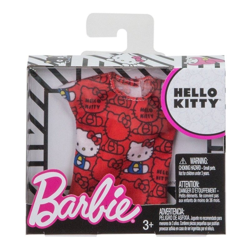 MATTEL BARBIE HELLO KITTY CZERWONY TOP FLP41 3+