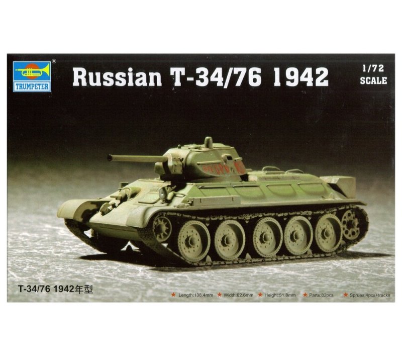 TRUMPETER RUSSIAN T-34/76 1942 07206 SKALA 1:72