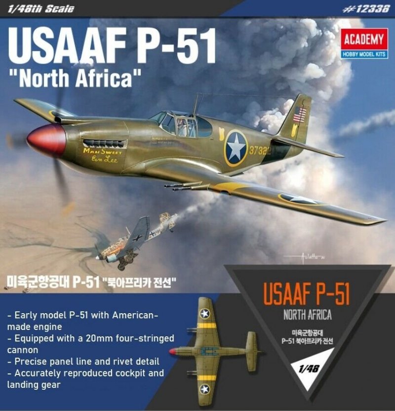 ACADEMY USAAF P-51 NORTH AFRICA 12338 SKALA 1:48