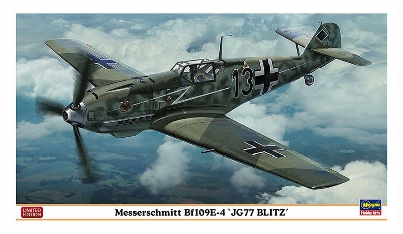 HASEGAWA BF-109E-4 JG77 BLITZ SKALA 1:48