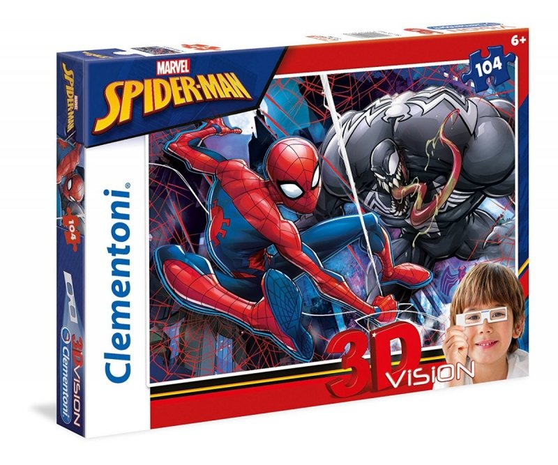 CLEMENTONI 3D VISION 104 EL. SPIDER-MAN PUZZLE 6+