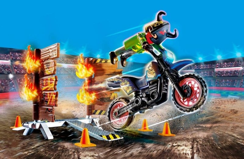 PLAYMOBIL STUNT SHOW MOTOR Z PŁONĄCĄ PRZESZKODĄ 70553 4+