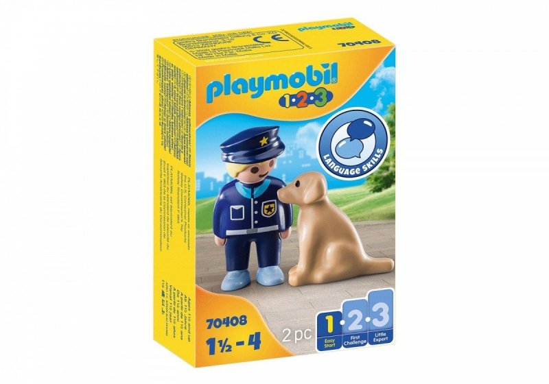 PLAYMOBIL 1.2.3 POLICJANT Z PSEM 70408 18M+