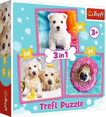 TREFL 3W1 PIESKI W KĄPIELI PUZZLE 3+